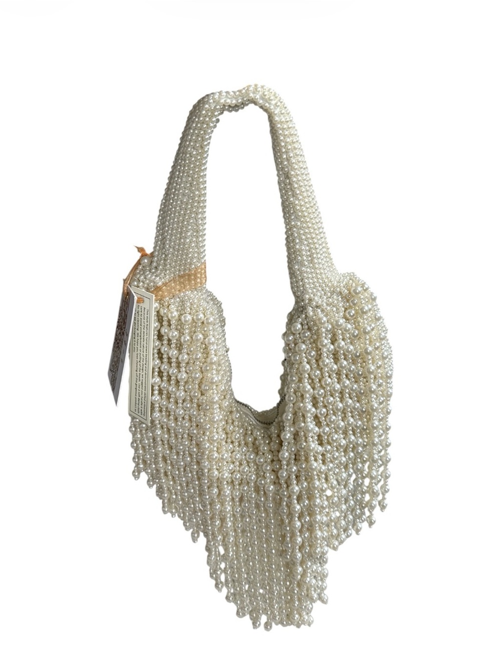 Ivory Pearl Beaded Shoulder Bag for Women
